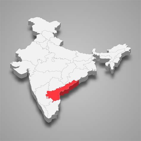 Andhra Pradesh state location within India 3d map 21830084 Vector Art at Vecteezy