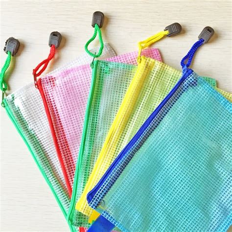 Wholesale and retail student stationery bag A4 grid pvc zip documents ...