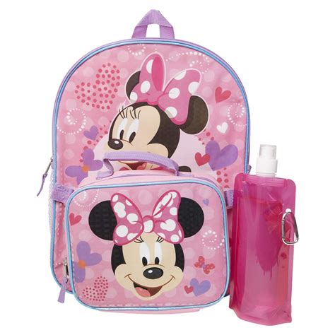 Disney - Minnie Mouse Backpack Combo Set - Minnie Mouse Girls 4 Piece Backpack Set - Backpack ...