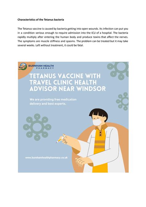 Tetanus Vaccine With Travel Clinic Health Advisor Near Windsor by ...