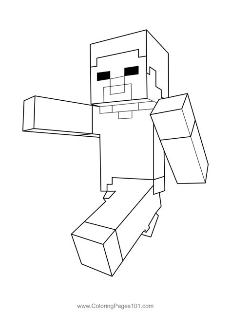 Minecraft Zombie Coloring Page