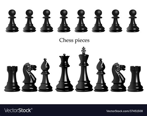 Chess pieces 3d color Royalty Free Vector Image