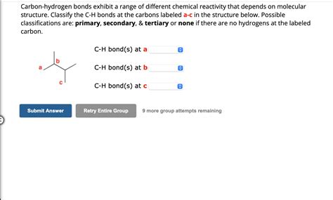 Solved Carbon-hydrogen bonds exhibit a range of different | Chegg.com