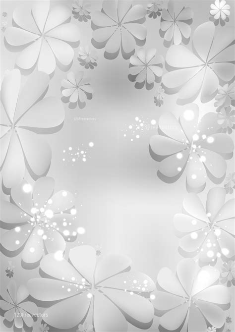 Light Grey Floral Background Vector Art