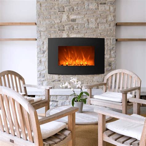 750W/1500W Electric Wall Mounted Fireplace Heater 2-in-1 35" Adjustable Curve 35 | eBay