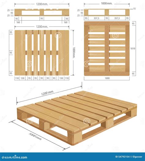 American Standard Pallet Views Stock Vector - Illustration of storage ...