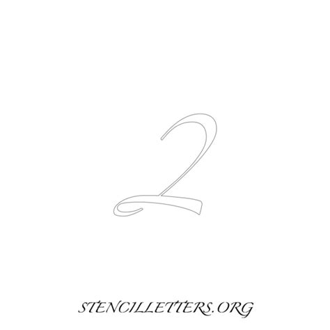 2 Inch Free Printable Individual 271 Cursive Number Stencils - Stencil ...