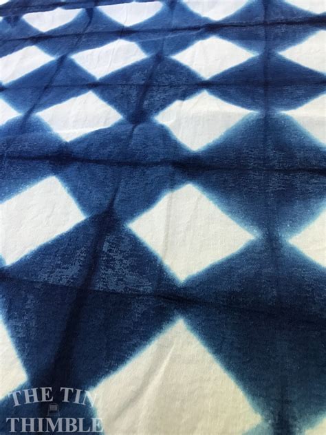 Indigo and Shibori Fabric / Linen Silk Blend / Itajime Shibori - Etsy