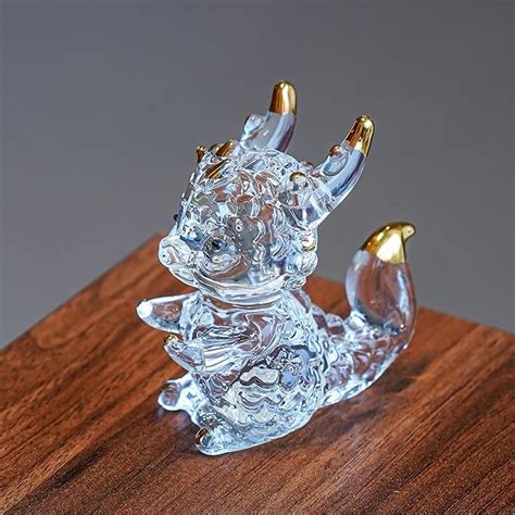 Amazon.com: HDCRYSTALGIFTS 3inch Crystal Dragon Figurine Collectibles ...