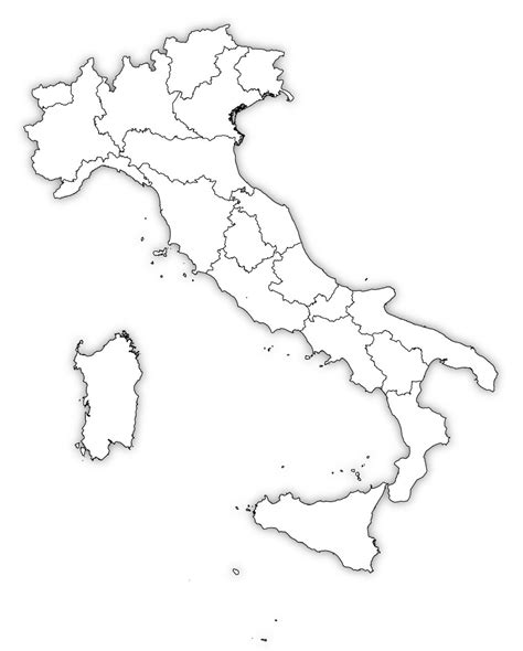 Italy Map Outline Printable