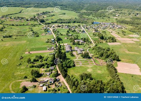 Aerial View of a Small Village in Summer Day. Concept of Leave T Stock ...