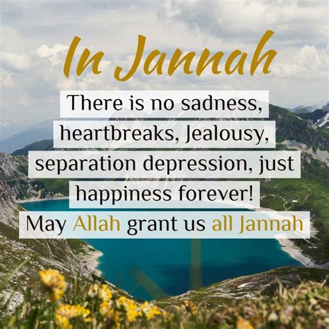 In Jannah, there is no sadness, heartbreaks, Jealousy, or depression | islamtics