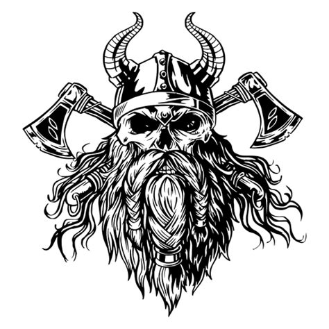 Viking skull with axes #AD , #paid, #paid, #axes, #skull, #Viking | Viking warrior tattoos ...