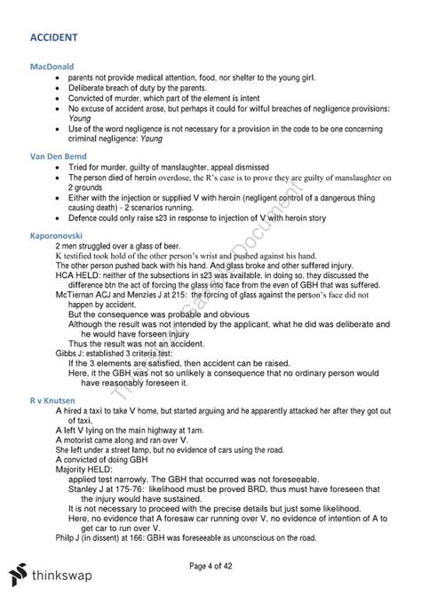 Fundamentals of Criminal Law Case Summaries | LWB238 - Fundamentals of ...