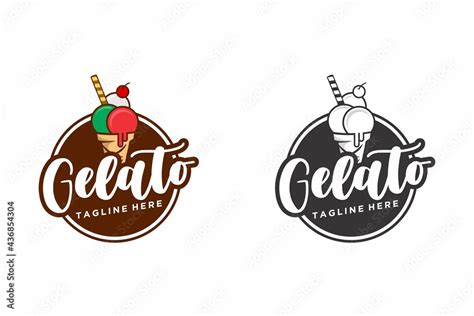 Italian Gelato Logo Design Stock Vector | Adobe Stock