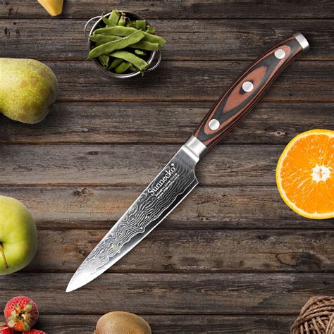 SUNNECKO VG10 5" Damascus Utility Knife Japanese Steel Core Kitchen Knives Razor Sharp Blade ...