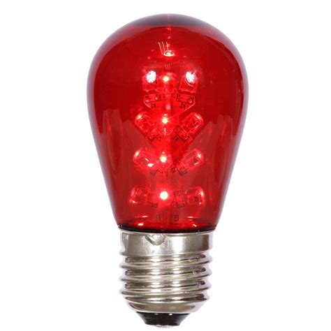 S14 LED Red Transp Bulb E26 Nk Base – BulbAmerica