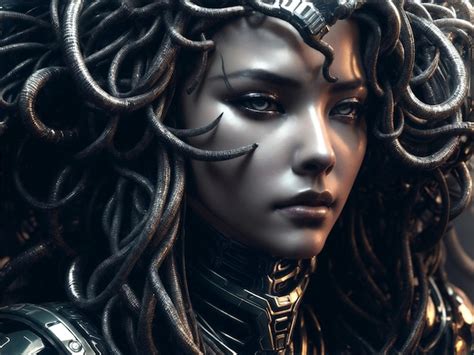 Premium AI Image | Beautiful mythological Medusa with a snakes