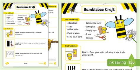 FREE! - Bumblebee Craft Activity with Instructions - Twinkl