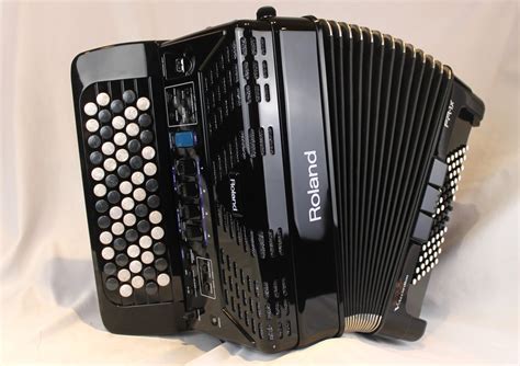 5894 - Certified Pre-Owned Black Roland FR-1XB-BK Chromatic Button Accordion 62 72 POWER ISSUE ...