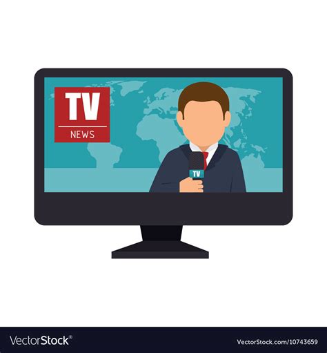 Reporter tv lcd news graphic Royalty Free Vector Image