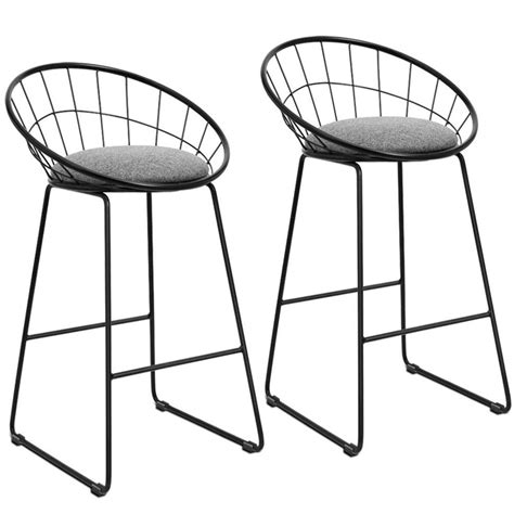 Home / All Products / Edith Kitchen Bar Stool (Set of 2) Black/Grey