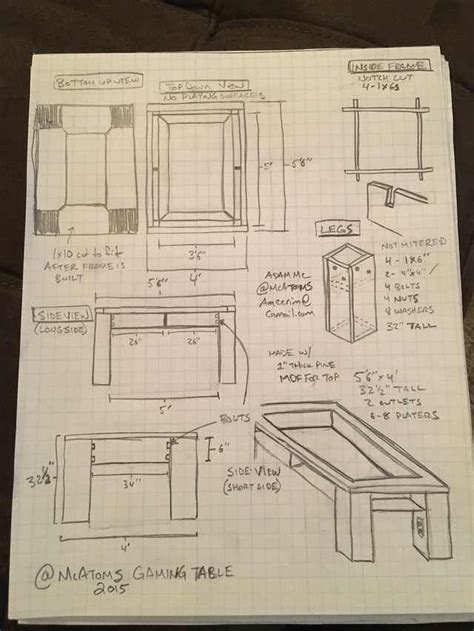 Custom Gaming Table - The Plans - post | Gaming table diy, Board game table, Table games