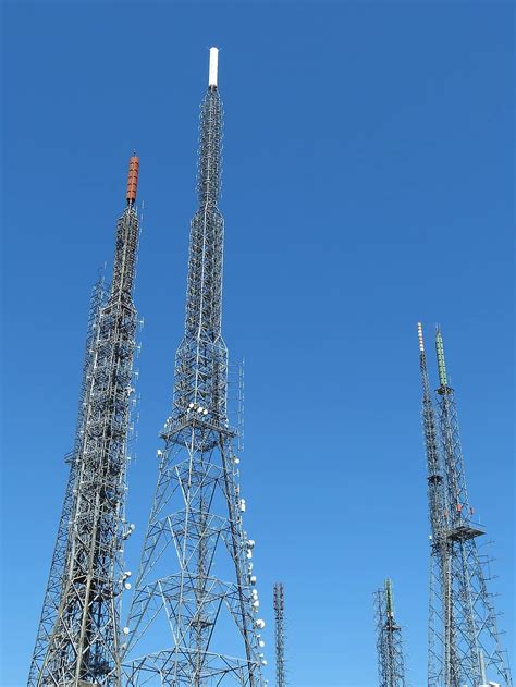 telecommunication antennas, telecommunications, transmitter, sunset, golden light | Pikist