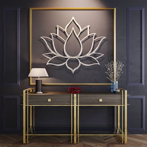 Large Lotus Flower Metal Wall Art Metal Flower Wall Art