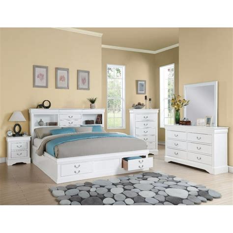 Luxurious And Stylish Queen Size Bed With Storage, White - Walmart.com - Walmart.com