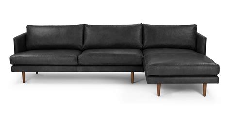 Burrard Bella Black Right Sectional Sofa | Mid century modern sectional sofa, Sectional sofa ...