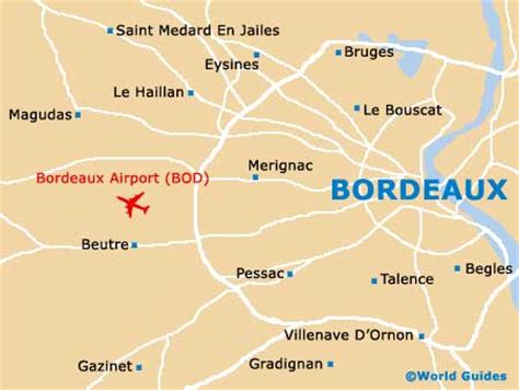 Map of Bordeaux Merignac Airport (BOD): Orientation and Maps for BOD ...