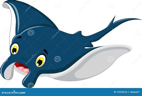 Cute Stingray With Seastars And Shells Royalty-Free Cartoon | CartoonDealer.com #71860100