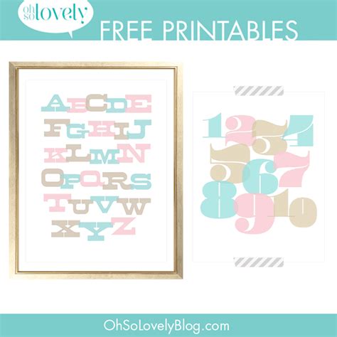 FREEBIES // ABC + 123 - Oh So Lovely Blog