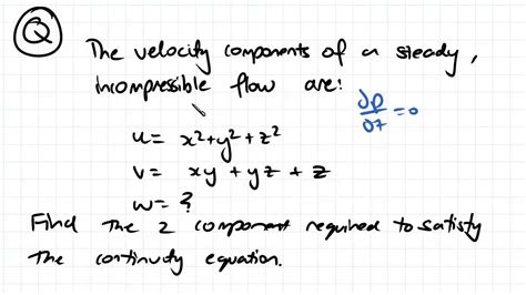 Continuity Equation Example | Fluid Mechanics - YouTube