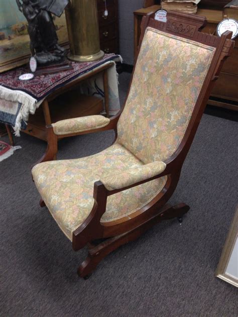 Antique Eastlake Rocking Chair Flower Upholstery 1800s Aesthetic Style ...