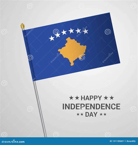 Kosovo Independence Day Typographic Design with Flag Vector Stock ...