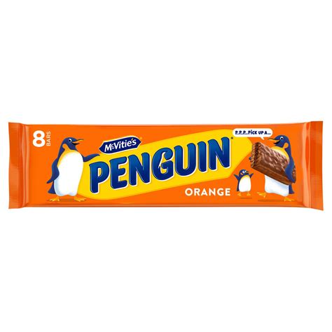 McVitie's Penguin Orange Chocolate Biscuit Bars 8 x 24.6g (196.8g) | Chocolate Biscuits ...