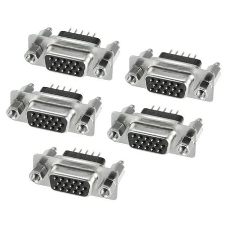 D-sub Connector Female Socket 15-position 3-row Board Lock Port Black ...