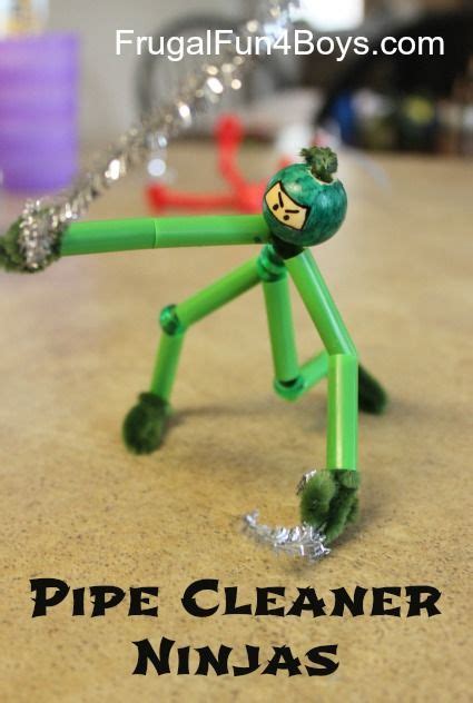 {Pipe Cleaner Ninjas} Crafts For Boys, Crafts To Do, Projects For Kids, Diy For Kids, Ninja ...