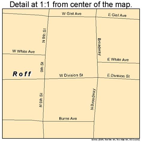 Roff Oklahoma Street Map 4063750