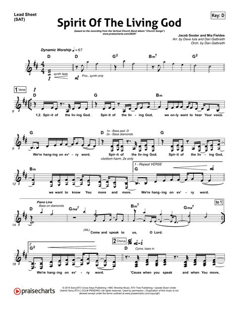 Spirit of the Living God | Sheet Music Direct