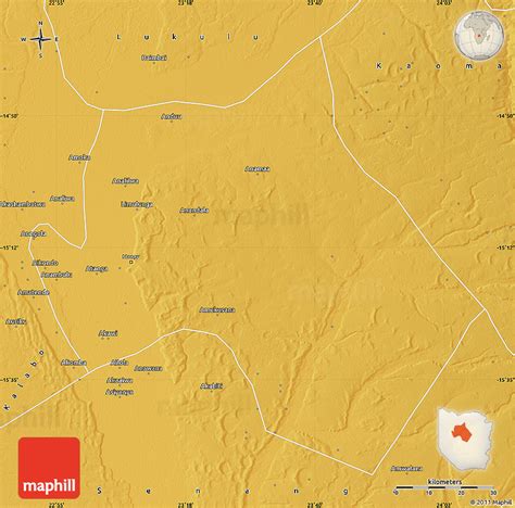 Physical Map of Mongu