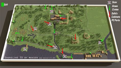 Edited 3D shoreline map from gamepedia with key : r/EscapefromTarkov