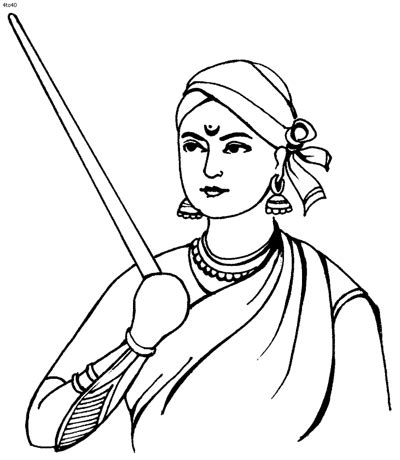 Jhansi Rani Lakshmi Bai Sketch