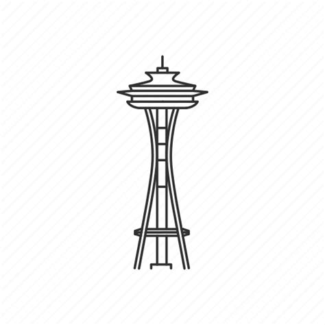 Building, famous, landmark, needle, seattle, space needle, tower icon