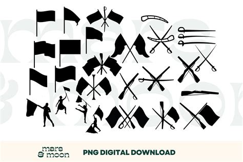 Color Guard PNG File Bundle , Marching Band PNG, Color Guard Clipart ...