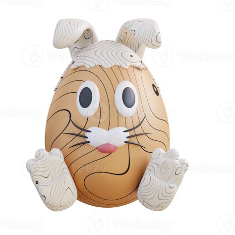 3d illustration of egg in bunny costume 23364823 PNG