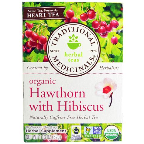 (2 Pack) Traditional Medicinals Teas Heart Tea with Hawthorn 16 Bag - Walmart.com - Walmart.com