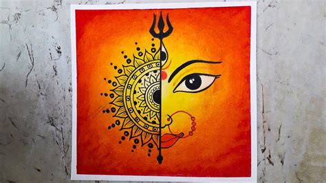 Durga drawing/Oil pastel Maa durga/Navratri special drawing/Easy durga drawing/Easy navratri ...